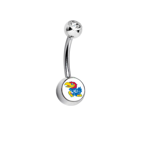 Kansas Jayhawks Clear Swarovski Classic Style 7/16