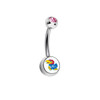 Kansas Jayhawks Pink Swarovski Classic Style 7/16