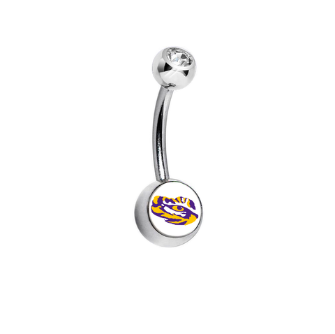 LSU Tigers Eye Logo Clear Swarovski Classic Style 7/16