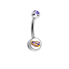 LSU Tigers Eye Logo Purple Swarovski Classic Style 7/16