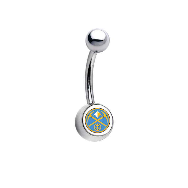 Denver Nuggets Classic Style 7 16 NBA Basketball Belly Navel Ring SportsJewelryProShop