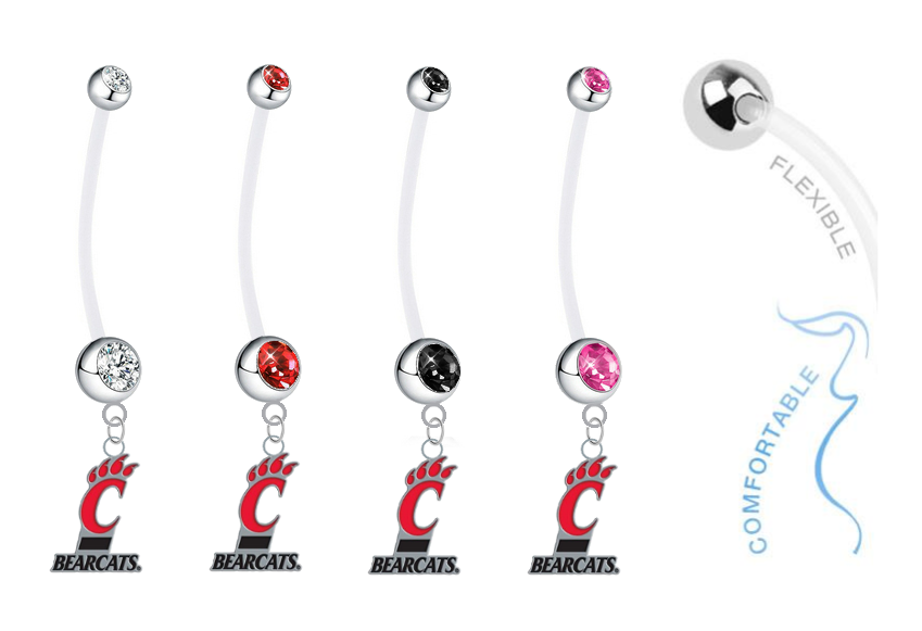 Cincinnati Bearcats Pregnancy Maternity Belly Button Navel Ring - Pick Your Color