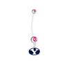 BYU Cougars Pregnancy Maternity Pink Belly Button Navel Ring - Pick Your Color