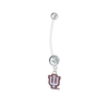 Indiana Hoosiers Pregnancy Maternity Clear Belly Button Navel Ring - Pick Your Color