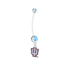 Indiana Hoosiers Boy/Girl Light Blue Pregnancy Maternity Belly Button Navel Ring