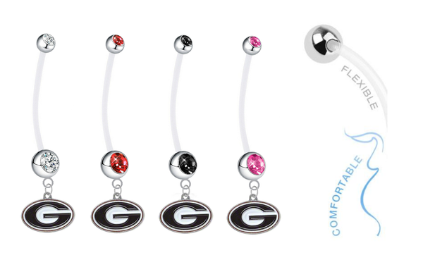 Georgia Bulldogs Pregnancy Maternity Belly Button Navel Ring - Pick Your Color