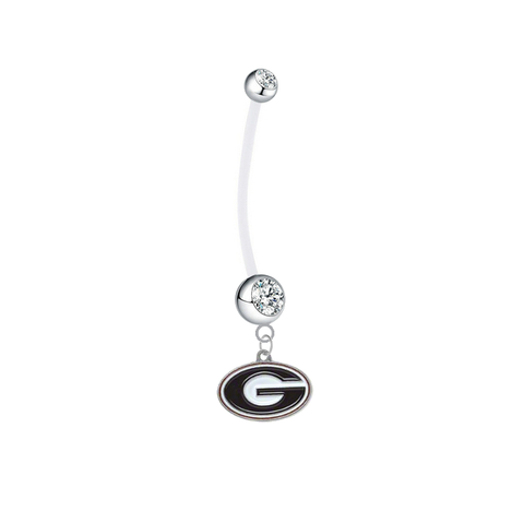 Georgia Bulldogs Pregnancy Clear Maternity Belly Button Navel Ring - Pick Your Color