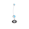 Georgia Bulldogs Boy/Girl Light Blue Pregnancy Maternity Belly Button Navel Ring