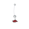 Arkansas Razorbacks Pregnancy Clear Maternity Belly Button Navel Ring - Pick Your Color