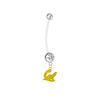 California Cal Golden Bears Style 2 Clear Pregnancy Maternity Belly Button Navel Ring - Pick Your Color