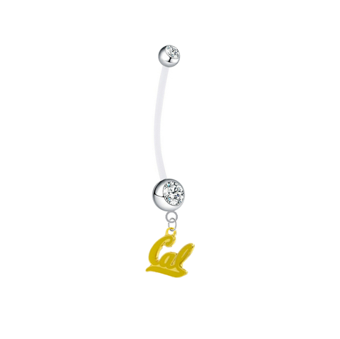 California Cal Golden Bears Style 2 Boy/Girl Clear Pregnancy Maternity Belly Button Navel Ring