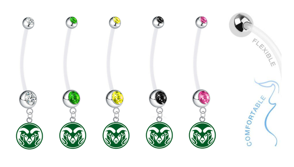 Colorado State Rams Pregnancy Maternity Belly Button Navel Ring - Pick Your Color