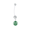Colorado State Rams Pregnancy Clear Maternity Belly Button Navel Ring - Pick Your Color