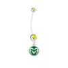 Colorado State Rams Pregnancy Maternity Gold Belly Button Navel Ring - Pick Your Color