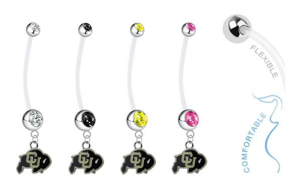 Colorado Buffaloes Pregnancy Maternity Belly Button Navel Ring - Pick Your Color