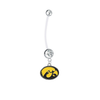 Iowa Hawkeyes Pregnancy Maternity Clear Belly Button Navel Ring - Pick Your Color