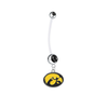 Iowa Hawkeyes Pregnancy Maternity Black Belly Button Navel Ring - Pick Your Color