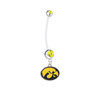 Iowa Hawkeyes Pregnancy Maternity Gold Belly Button Navel Ring - Pick Your Color