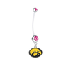 Iowa Hawkeyes Pregnancy Maternity Pink Belly Button Navel Ring - Pick Your Color