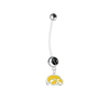 Iowa Hawkeyes Style 2 Pregnancy Maternity Black Belly Button Navel Ring - Pick Your Color