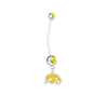 Iowa Hawkeyes Style 2 Pregnancy Maternity Gold Belly Button Navel Ring - Pick Your Color