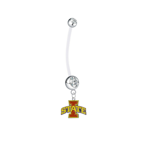 Iowa State Cyclones Pregnancy Maternity Clear Belly Button Navel Ring - Pick Your Color