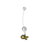 Georgia Tech Yellow Jackets Boy/Girl Clear Pregnancy Maternity Belly Button Navel Ring