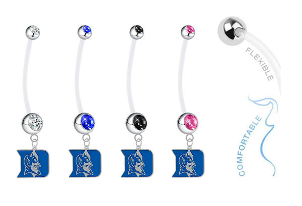 Duke Blue Devils Pregnancy Maternity Belly Button Navel Ring - Pick Your Color
