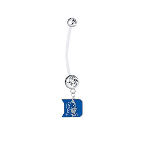 Duke Blue Devils Pregnancy Maternity Clear Belly Button Navel Ring - Pick Your Color