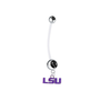 LSU Tigers Style 2 Pregnancy Black Maternity Belly Button Navel Ring - Pick Your Color