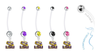 LSU Tigers Style 3 Pregnancy Maternity Belly Button Navel Ring - Pick Your Color