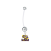 LSU Tigers Style 3 Pregnancy Clear Maternity Belly Button Navel Ring - Pick Your Color