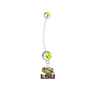 LSU Tigers Style 3 Pregnancy Gold Maternity Belly Button Navel Ring - Pick Your Color