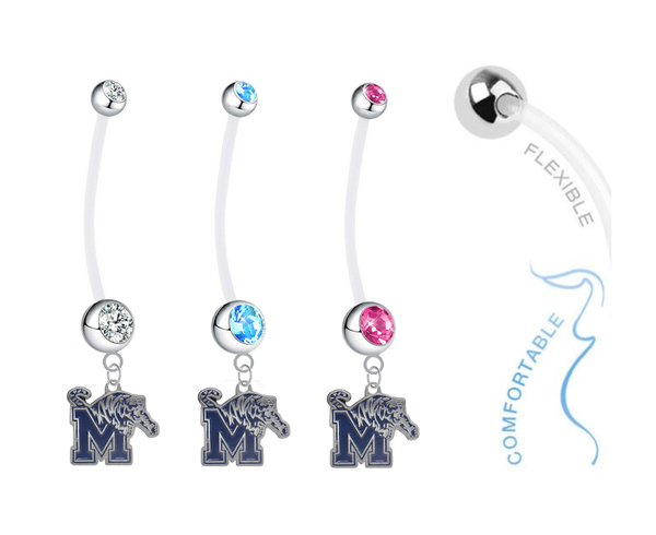 Memphis Tigers Boy/Girl Pregnancy Maternity Belly Button Navel Ring