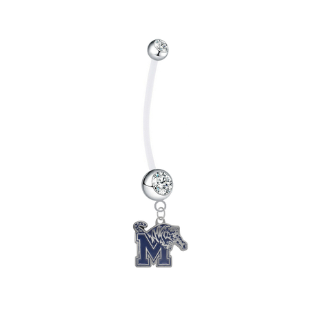 Memphis Tigers Pregnancy Clear Maternity Belly Button Navel Ring - Pick Your Color