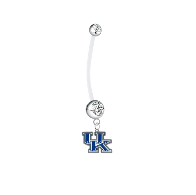 Kentucky Wildcats Pregnancy Maternity Clear Belly Button Navel Ring - Pick Your Color