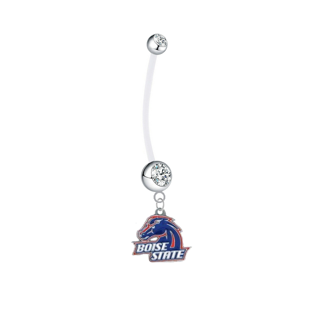Boise State Broncos Boy/Girl Clear Pregnancy Maternity Belly Button Navel Ring