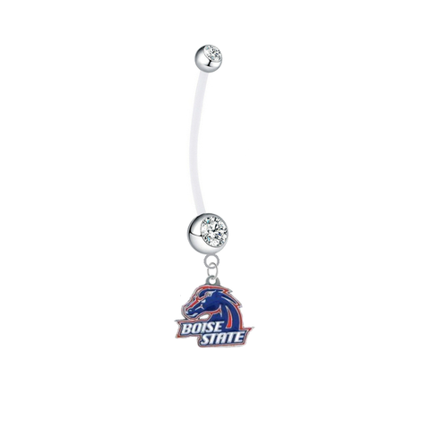 Boise State Broncos Pregnancy Maternity Clear Belly Button Navel Ring - Pick Your Color