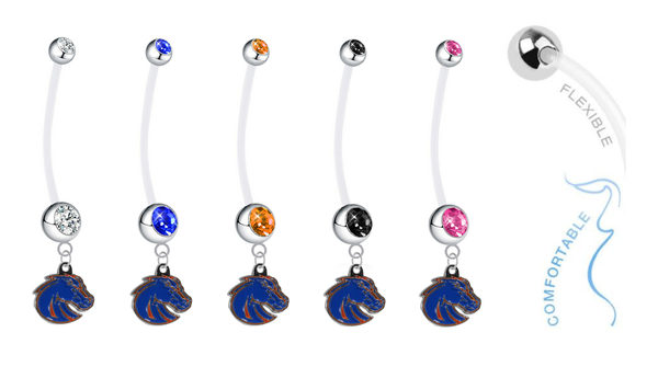 Boise State Broncos Style 2 Pregnancy Maternity Belly Button Navel Ring - Pick Your Color