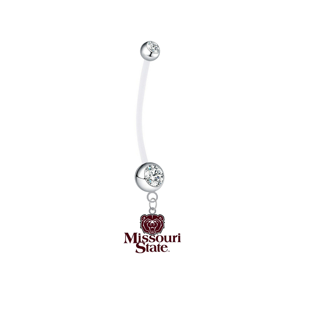Missouri State Bears Boy/Girl Clear Pregnancy Maternity Belly Button Navel Ring