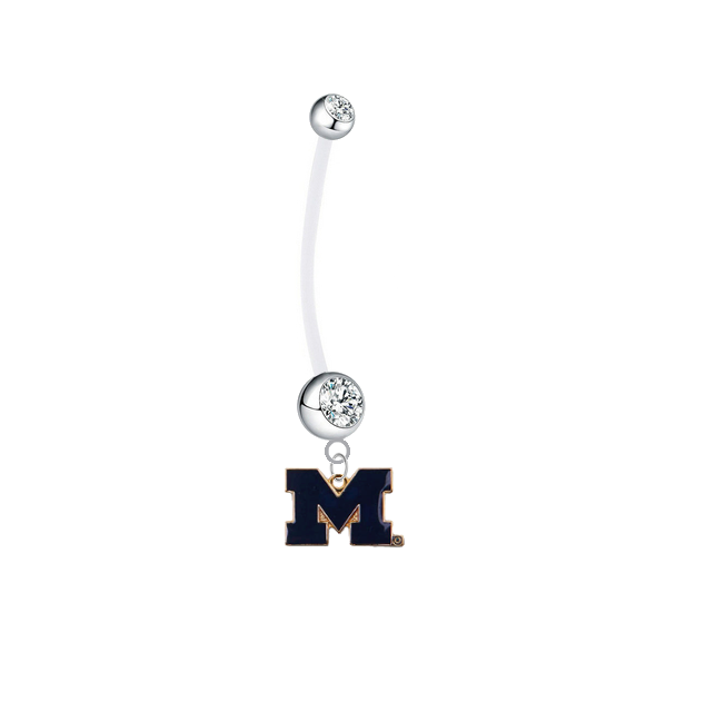 Michigan Wolverines Style 2 Boy/Girl Clear Pregnancy Maternity Belly Button Navel Ring