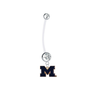 Michigan Wolverines Style 2 Pregnancy Clear Maternity Belly Button Navel Ring - Pick Your Color