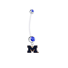 Michigan Wolverines Style 2 Pregnancy Blue Maternity Belly Button Navel Ring - Pick Your Color