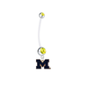 Michigan Wolverines Style 2 Pregnancy Gold Maternity Belly Button Navel Ring - Pick Your Color