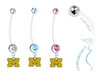 Michigan Wolverines Style 3 Boy/Girl Pregnancy Maternity Belly Button Navel Ring