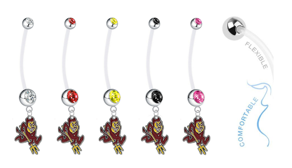 Arizona State Sun Devils Pregnancy Maternity Belly Button Navel Ring - Pick Your Color