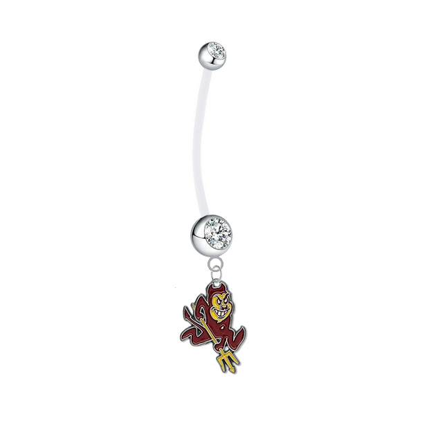 Arizona State Sun Devils Boy/Girl Clear Pregnancy Maternity Belly Button Navel Ring
