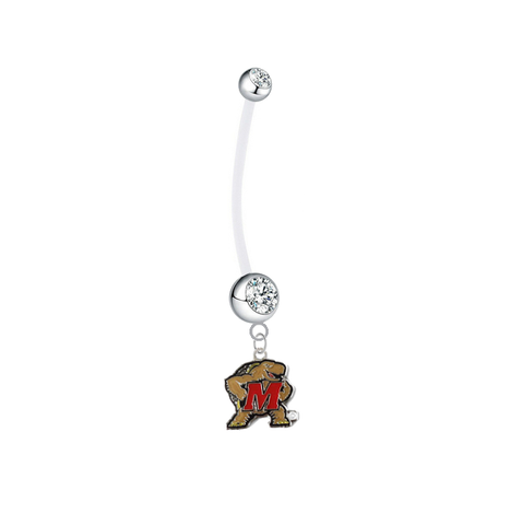 Maryland Terrapins Pregnancy Maternity Clear Belly Button Navel Ring - Pick Your Color