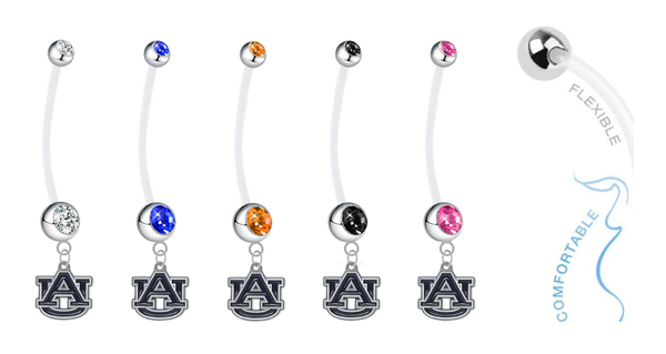 Auburn Tigers Pregnancy Maternity Belly Button Navel Ring - Pick Your Color