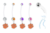 Clemson Tigers Pregnancy Maternity Belly Button Navel Ring - Pick Your Color